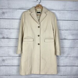 J.Crew Ivory Wool & Cashmere Blend Overcoat Women's Size 4 Petite Coat Winter